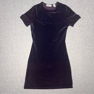 Vintage Merona 90s Purple Velvet Shirt Dress Size Small Grunge Witchy Whimsigoth